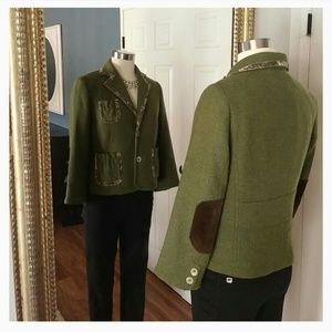 Banana Republic Tweed Jacket with Velvet Trim